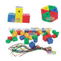 Children school learning Letter threading & lacing toys building block